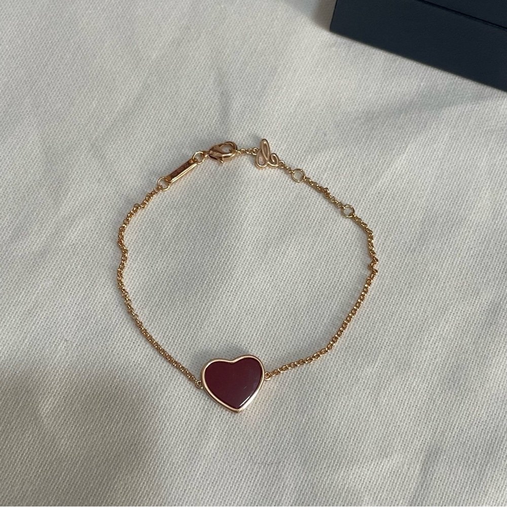 Chopard Gold Bracelet with Red Heart Motif